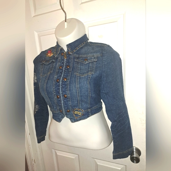 Y2K Enyce Cropped Denim Jacket Sz XL - Picture 10 of 13